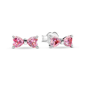 Boucles d'oreilles pour femme en argent S925 <span class=keywords><strong>Pan</strong></span> Family, nœud rose, Mickey et Minnie, petites et haut de gamme - Product Image 4