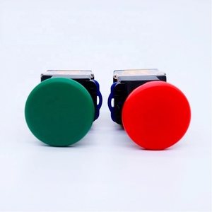 Bouton poussoir champignon momentané à réinitialisation automatique 22 mm LAY50-22D-11M LA38-11M, rouge, vert, jaune, 10A - Product Image 4