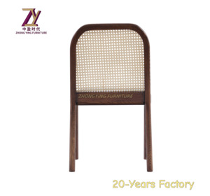 Chaise de salle à manger en grain de bois à cadre en aluminium de style moderne japonais - Product Image 4