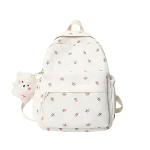 Borsa per zaino da scuola per bambini in stile coreano con fiore in nylon stile coreano