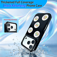 Coque arrière tendance en cuir PU avec patch dessin animé pour iPhone 15 Pro – Style intemporel, cadre de caméra surélevé, ajustement fin et parfait, protection optimale