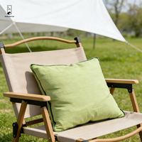 Französische Leinen-Kissenhülle mit Paspelierung - 100% Reiner Flachs-Kissenbezug - Steingewaschener Boho-Dekorbezug für Sofa und Bett