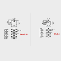Connecteur mâle en U, aiguille de pliage type pattes de mille-pattes, 1*4/5/10/40P, connecteur femelle à angle droit, double/simple, 1,27 mm, 2,54 mm, connecteur à broches femelle