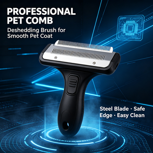 Pet Shedding <b>Brush</b> <b>Self</b> <b>Cleaning</b> Grooming Comb For Removing Loose Dog And Cat <b>Hair</b> - Product Image 3