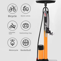 Pompe à vélo au sol 160 PSI, corps en acier durable, manomètre analogique, long tuyau, poignée ergonomique, compatible avec les valves Presta, Schrader, Dunlop