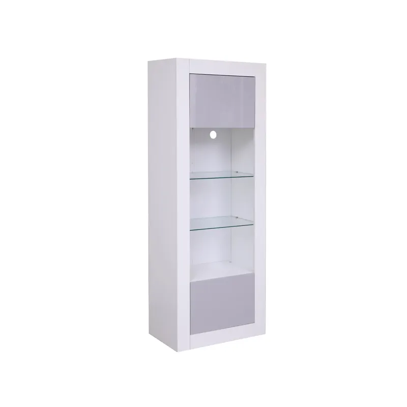 Armoire à vin blanche simple en acrylique, style moderne, lumière LED, armoire de rangement, meubles de salon, armoire à vin en verre