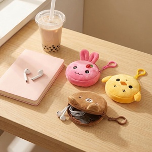 Monederos Infantiles al por Mayor, Pequeños, Suaves, con Cierre, Llavero, Bolsas para Monedas, Personalizables, para Niñas y Niños, con Diseño de Animales de Peluche - Product Image 6