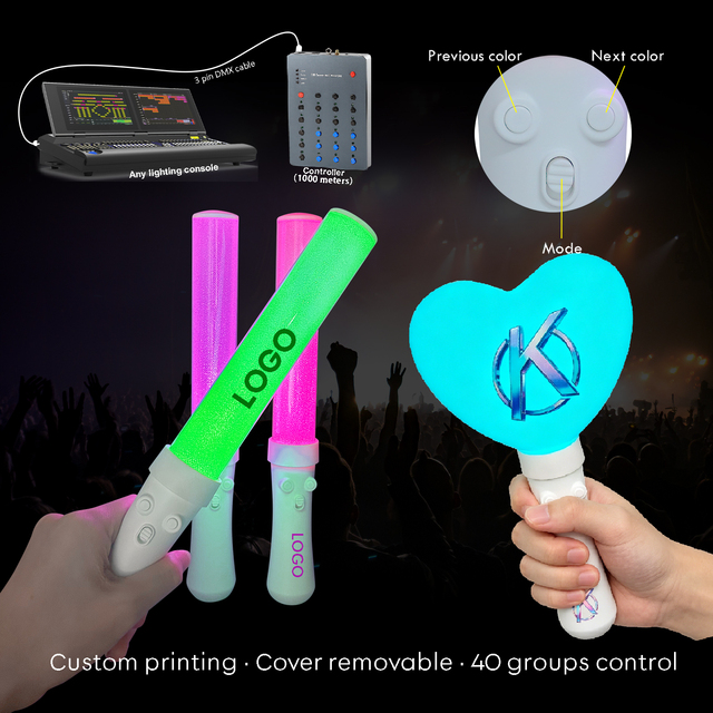 RGB LED Light Stick Customised Kpop Lightsticks Concert Party Plastic Tube Heart Lightstick