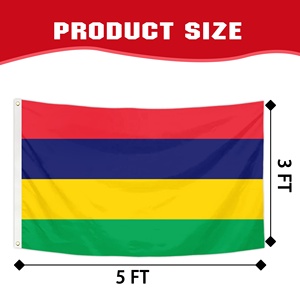 Bandeiras Promocionais Publicitárias 90x150cm Bandeira Personalizada da Maurícia Bandeira Nacional Maurícia Quatro Faixas Tricolor Poliéster 100D - Product Image 3