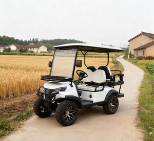 Hochwertiger Weißer Geländegängiger Elektro-Golfwagen 4 Sitze Sonnenschutz Stauraum Batterie 30km/<span class=keywords><strong>h</strong></span> Geschwindigkeit 90km Reichweite Sightseeing-Fahrzeug aus Aluminium - Product Image 4
