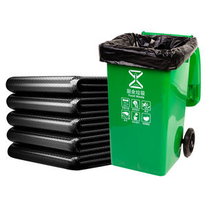 Plastik çöp torbaları ağır kalınlaşmış düz ağız çöp torbaları toptan büyük siyah 50*60cm, ağırlık başına kalınlığı 35 Um 8g, - Product Image 2