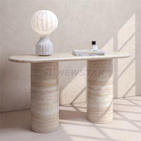 Newstar Tables Console modernes Meubles de salon Table d'entrée Table Console en marbre travertin