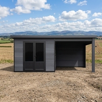 Caseta de Jardín Móvil Ecológica de Fácil Instalación, Serie D, Caseta para Herramientas de WPC, Vidrio Resistente de Grado Balístico, Protección UV Exterior