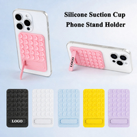 Soporte de Teléfono con Ventosa de Silicona y Logotipo Personalizado, Soporte Plegable Invisible Oculto para Espejo de Baño, Cocina y Pared