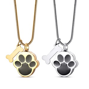 Collar con urna para cenizas de mascota con hueso de perro, de acero inoxidable, joyería de cremación, collar conmemorativo para cenizas de mascota - Product Image 1