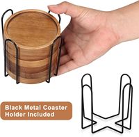Ensemble de 6 tapis et sous-verres carrés classiques en bois, écologiques, non toxiques, réutilisables, faits à la main, pour table basse et décoration de bar