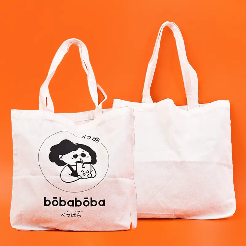 Guangzhou factory Custom Printed Fashion Eco-friendly Recyclable Shopping Cotton Canvas Tote Bag