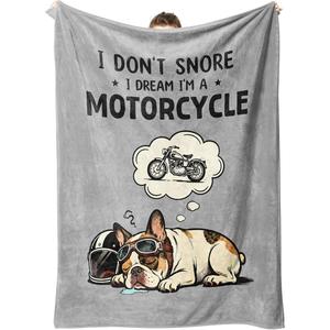 <b>Blue</b> Motorbike Rider Dreams Flannel <b>Blanket</b> <b>Throw</b> <b>Blanket</b> Nap <b>Blanket</b> Fade Resistant Lightweight for Travel Camping Custom Print - Product Image 5
