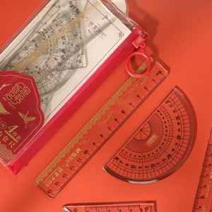 Chenguang ARL960L4 Math <b>Set</b> 15cm Ruler <b>Set</b> <b>Square</b> Protractor 4-Piece Student Exam Use - Product Image 3
