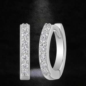 Fine Jewelry Women's Platinum Plated S925 <b>Silver</b> Premium Luxury GRA Certified Brilliant Cut VVs1 Moissanite Hoop <b>Dangle</b> <b>Earrings</b> - Product Image 3