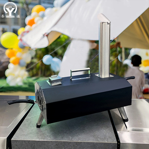 2in1 Multifunctional Modern Powder Coated Steel Metal Household Outdoor Charcoal/<strong>Gas</strong> Pizza Oven <strong>Tabletop</strong> Smokeless Pizza <strong>BBQ</strong> - Product Image 1