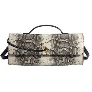 Sac de soirée de luxe pour femme en similicuir serpent avec bandoulière amovible et poignée supérieure, pochette pour le bureau et les dîners formels - Product Image 1