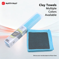 Serviette de décontamination automobile bleue à 4 compartiments, pliable en quatre, pour un nettoyage en profondeur puissant