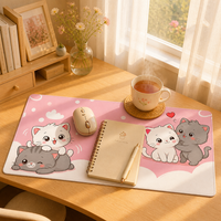Tapis de souris de jeu rose, grand format, base en caoutchouc naturel antidérapante, épaisseur 3 mm, 80x30 cm, tapis extra large pour bureau/maison
