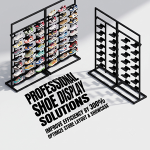 Modernes, maßgeschneidertes, umweltfreundliches, rostfreies, wasserbeständiges, galvanisiertes Wand- oder freistehendes Sneaker-<span class=keywords><strong>Display</strong></span>-Regal 1 - Product Image 2