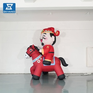 Modèle de dessin animé gonflable géant du Dieu de la Fortune à cheval pour la publicité et la décoration de centres commerciaux et de festivals - Product Image 2