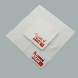 White Printed Paper Napkin Custom Logo Printing Napkin Disposable White Paper Napkin Restaurant Paper Napkins