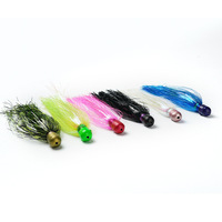 Leurre de pêche à la traîne noué à la main avec tête métallique et accessoires de pêche en Mylar Flash Teaser pour attirer le bar et les poissons marins – Équipement de pêche en mer