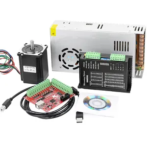 4Axis Usb Cnc Controller Kit Nema 23 Stappenmotor 425oz-in/112Mm Met Motor Driver TB6600/DM542/DM556 Met Voeding