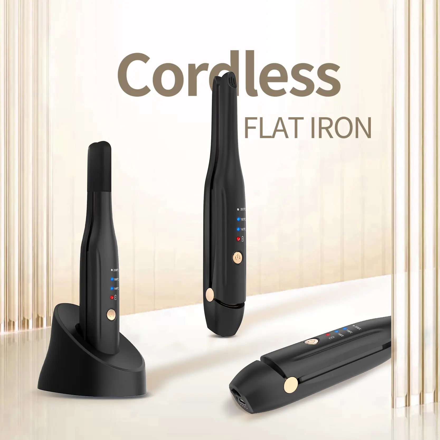 2 In 1 Plancha Inalambrica Wireless portatile 5000MAH Mini Cordless professionale matita piatto ferro arricciacapelli piastra