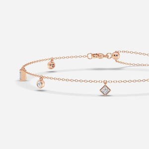 Tobillera Fina con Dijes Colgantes de Diamantes Cultivados en Laboratorio de Múltiples Formas, 1.13 CTW, Ajustable, Delicada y Elegante, Joyería Diaria para Mujer - Product Image 2