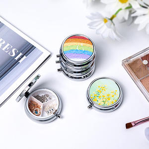 Рекламная металлическая пластиковая коробка для таблеток Карманный контейнер для таблеток круглой формы конкурентоспособный металлический органайзер для таблеток - Product Image 2