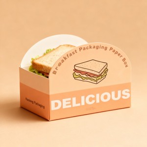 Eco-friendly Foldable Paper Box for Sandwich Digital Printing Food Paper Box for Sandwich Biodegradable Sandwich Paper Box - Product Image 4