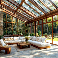 Verrière Moderne d'Hiver en Aluminium 6063 T6 Préfabriquée avec Vitrage Incurvé Double Trempé Low-E Garantie 5 Ans