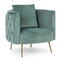 Fauteuil rond modulaire tufté en velours avec pieds en métal Design moderne confort doux pour hôtels hall et salon Vente en gros d'usine