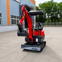 Mini-excavatrice à longueur de chenilles réglable avec système hydraulique offrant une utilisation sensible et stable