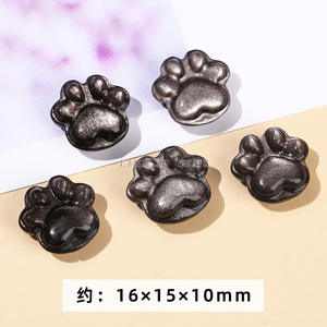 Piezas de talla pequeña de obsidiana Natural para León, accesorios de mariposa de zorro de nueve colas, colgante de joyería DIY al por mayor - Product Image 2