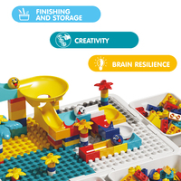 108 pièces blocs de construction Table multi-fonction enfants apprentissage Table jeu avec chaise blocs de chemin de fer jouets