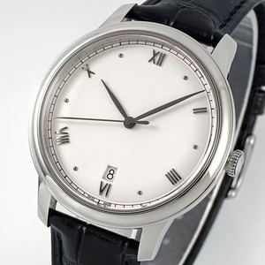 Luxury High-<b>End</b> Texture Bestselling Men's Fashion Wristwatch with Roman Numeral Date Display, Leather Strap and Sapphire Crystal - Product Image 2