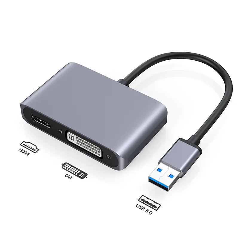 Bộ Chuyển Đổi Màu UHD2 USB A Sang HDMI 1080P DVI Cho Máy Tính Xách Tay Và Phụ Kiện Máy Tính Màn Hình Kép