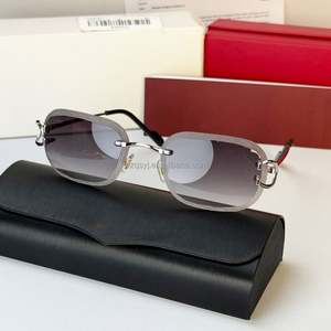 Gafas de Sol de Diseño 2026 para Hombre y Mujer, Modernas, con Corte de Diamante, sin Montura, con Etiqueta de Moda y Recibo, Gafas con Caja - Product Image 6