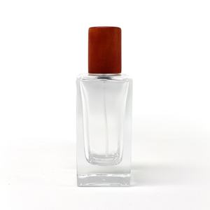 Botella de perfume de 30/50/100ml, botella atomizadora de perfume recargable de vidrio con tapa de haya, contenedor cosmético de gran capacidad para viaje - Product Image 4