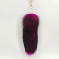 Pendentif en fourrure de renard véritable, doux, extra-large, en forme de queue de renard, fait main, pour sac, porte-clés, ornement