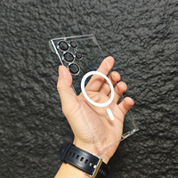 Nouvelle coque de téléphone magnétique sans bordure pour Samsung S25 Ultra S24, coque rigide transparente en PC, coque arrière pour téléphone portable