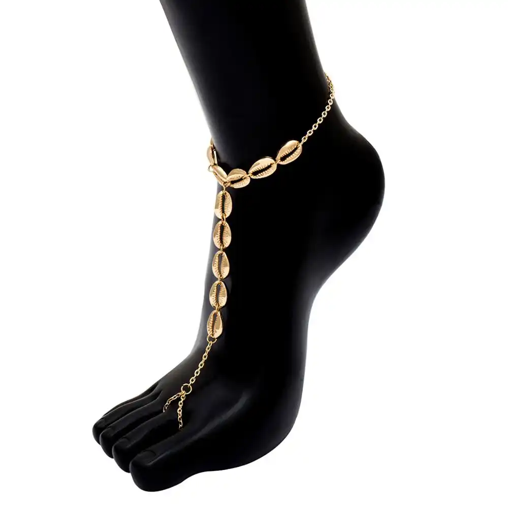 Best selling Bohemia shell foot ring jewelry geometry foot chain to anklet female