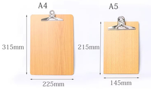 BAJO MOQ A4 A5 Clip Tablero duro Marrón Simple Colgante Bill Escritura Carpeta DE DATOS Enfermería Portapapeles de madera con percha - Product Image 4